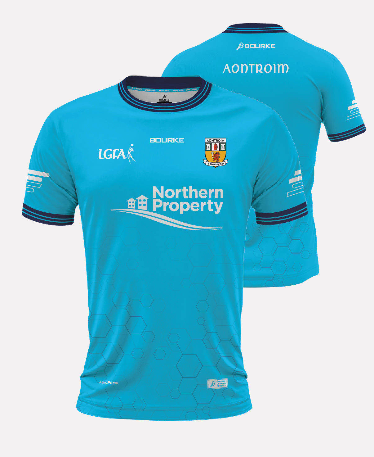 Antrim LGFA Training Jersey (Cyan/Navy/White)