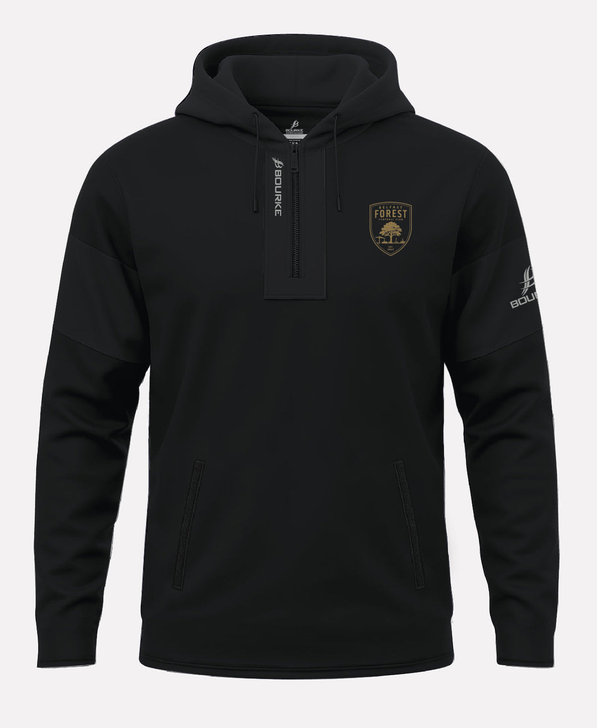 Belfast Forest FC TEASRA Half Zip Hoodie (Black)