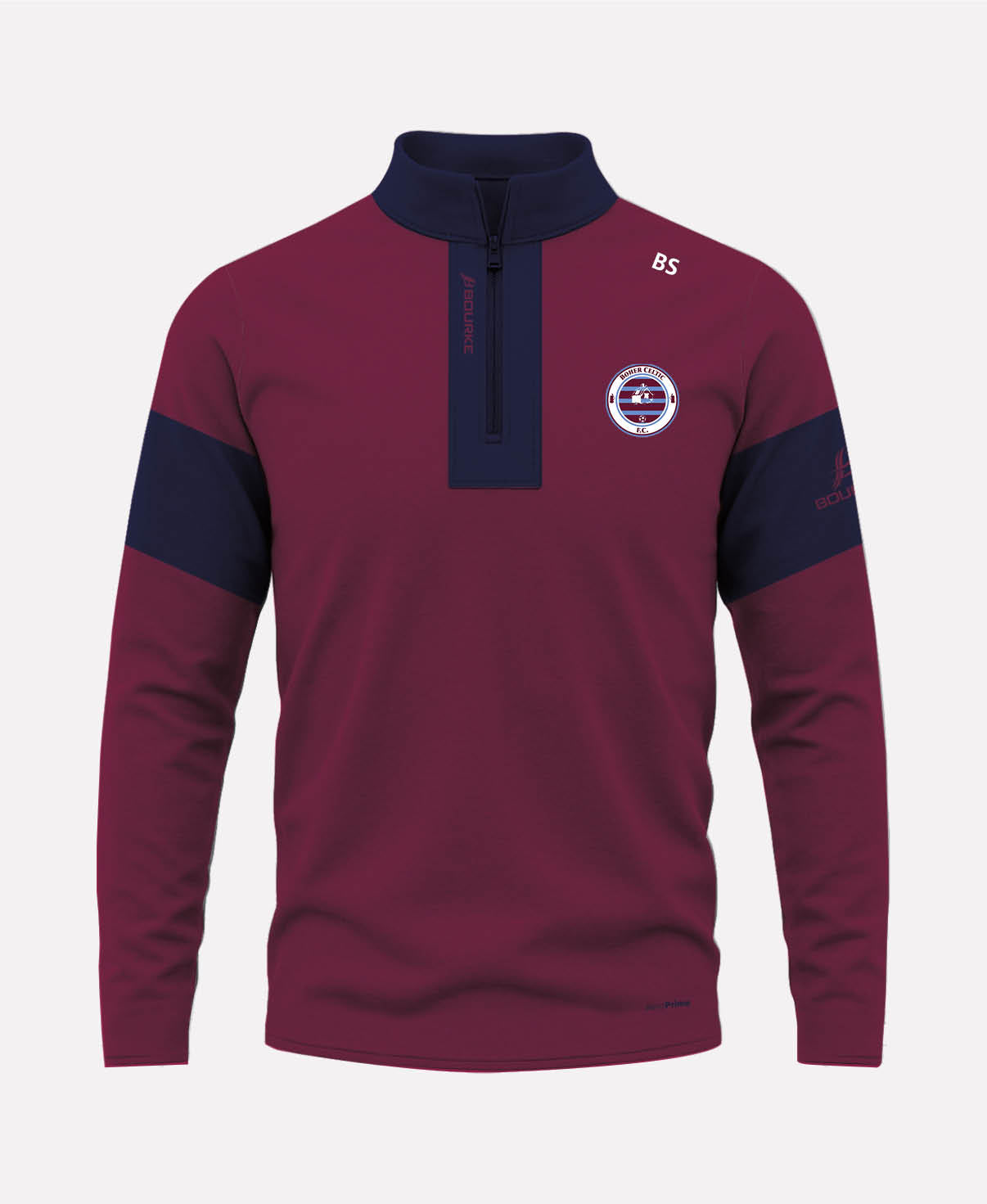 Boher Celtic FC TEASRA Half Zip (Navy/Maroon)