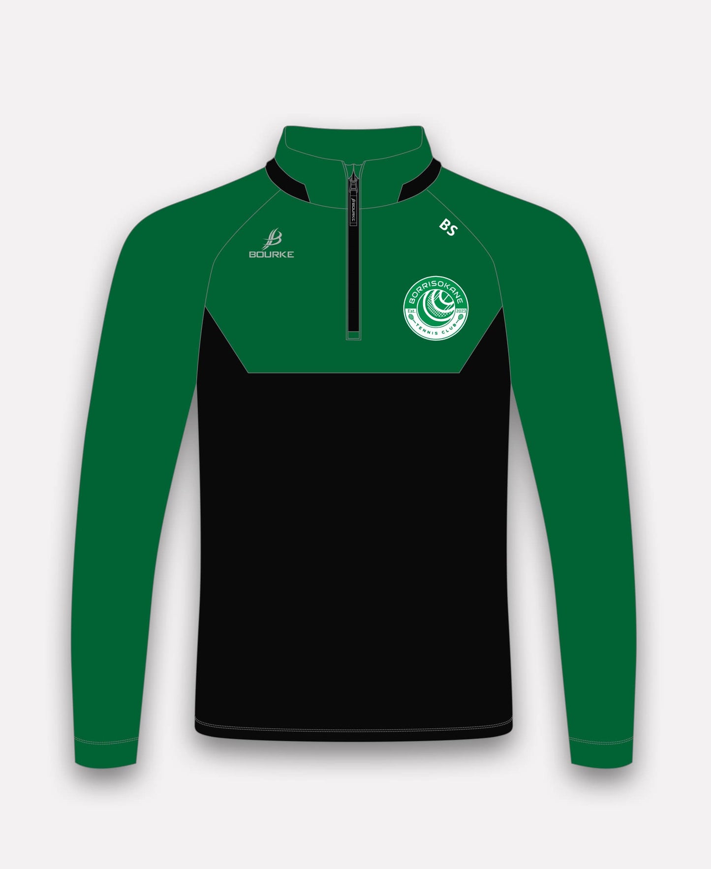 Borrisokane Tennis Club BARR Half Zip (Black/Green)