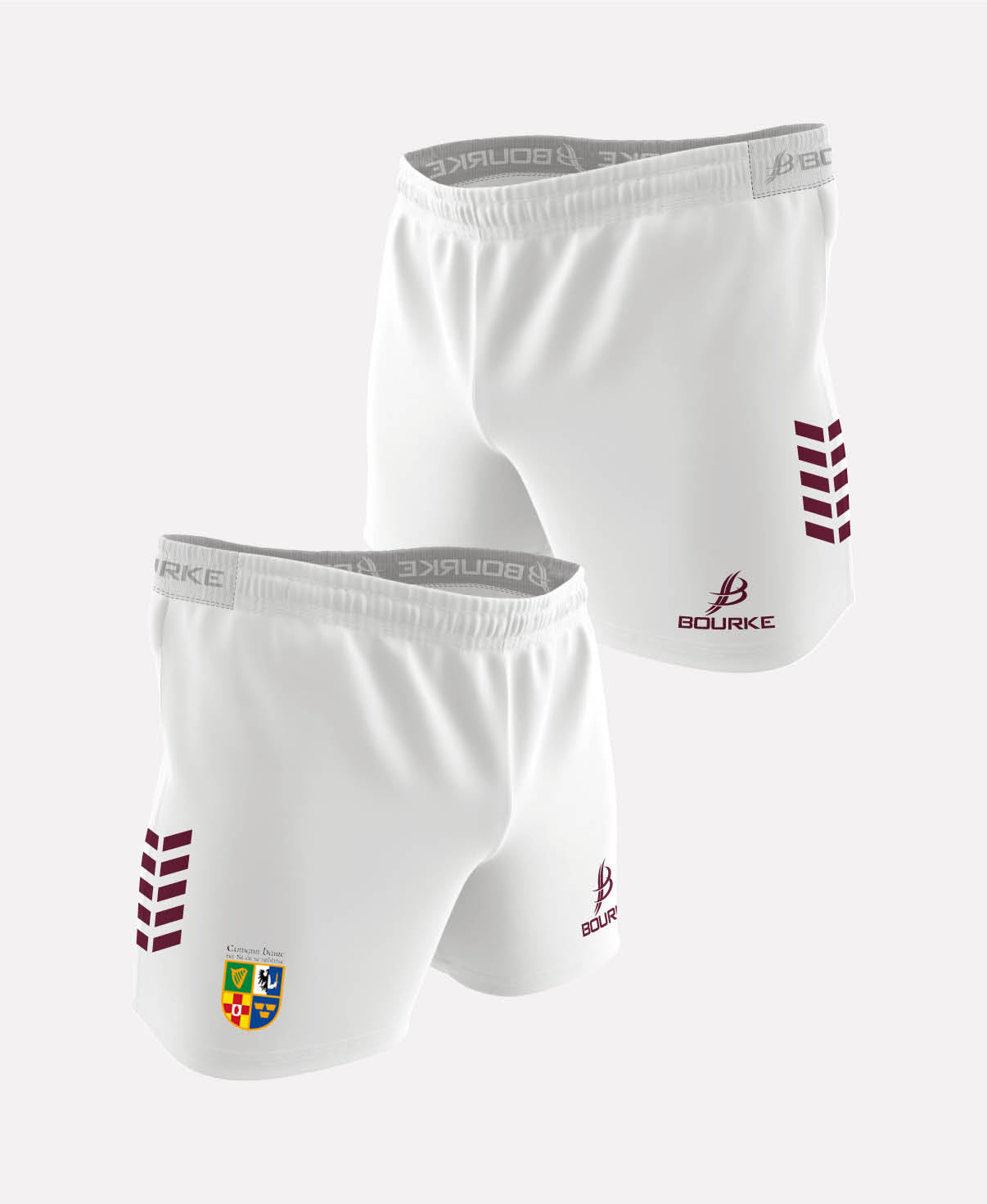 Civil Service Hurling Club Flex Shorts 2025/26 (White/Maroon)