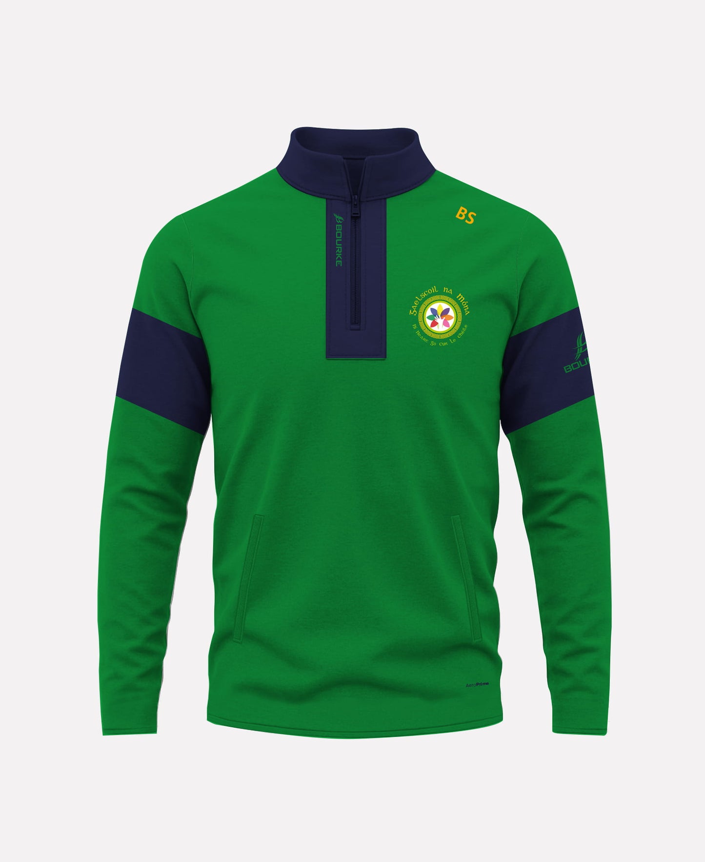 Gaelscoil na Mona TEASRA Half Zip (Navy/Green)