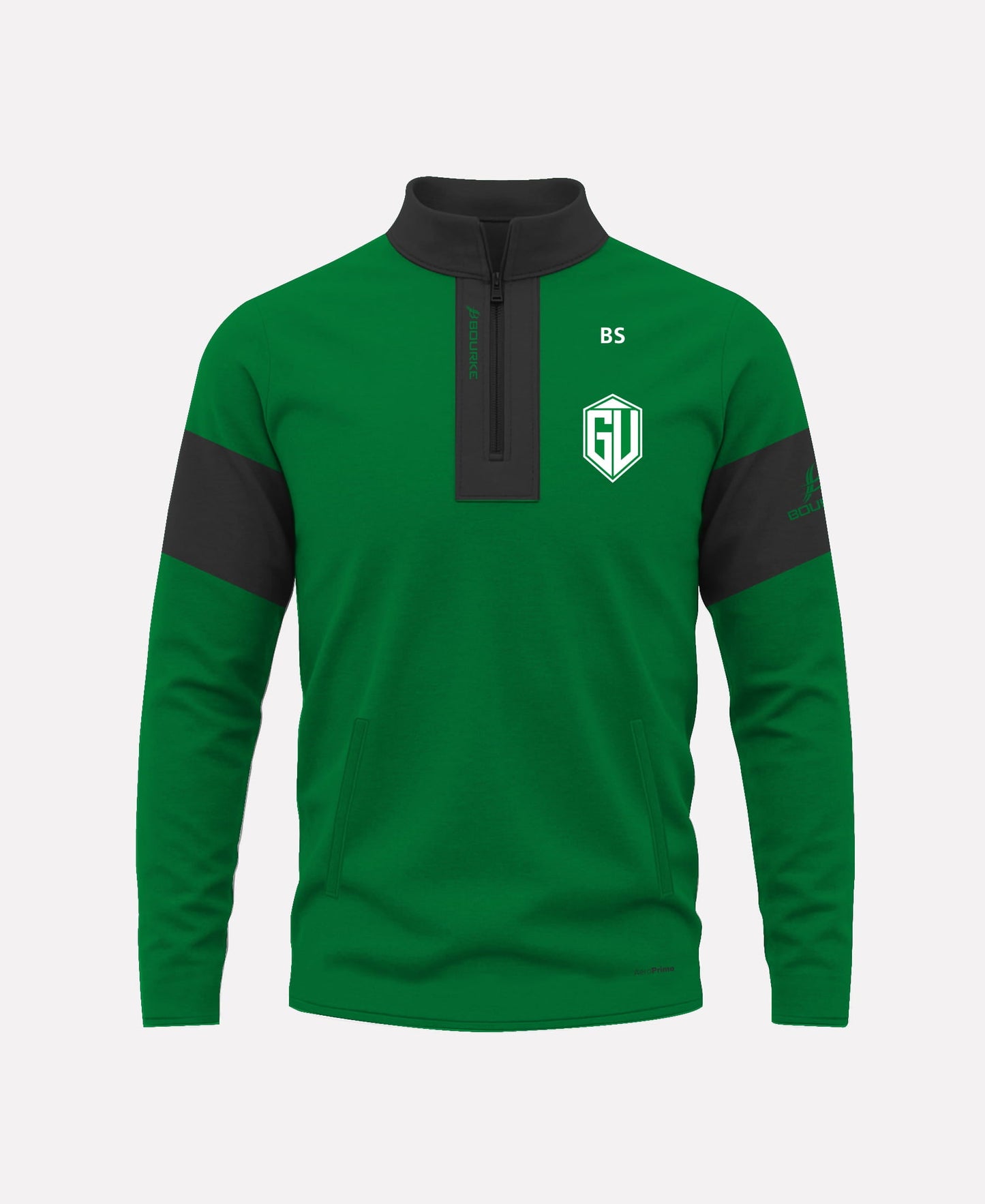 Grange United FC TEASRA Half Zip (Black/Green)