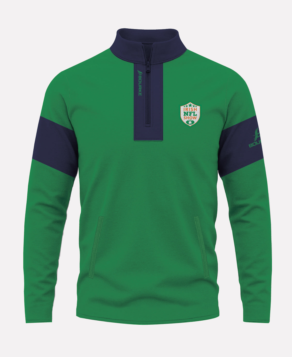 Irish NFL Show TEASRA Half Zip (Navy/Green)