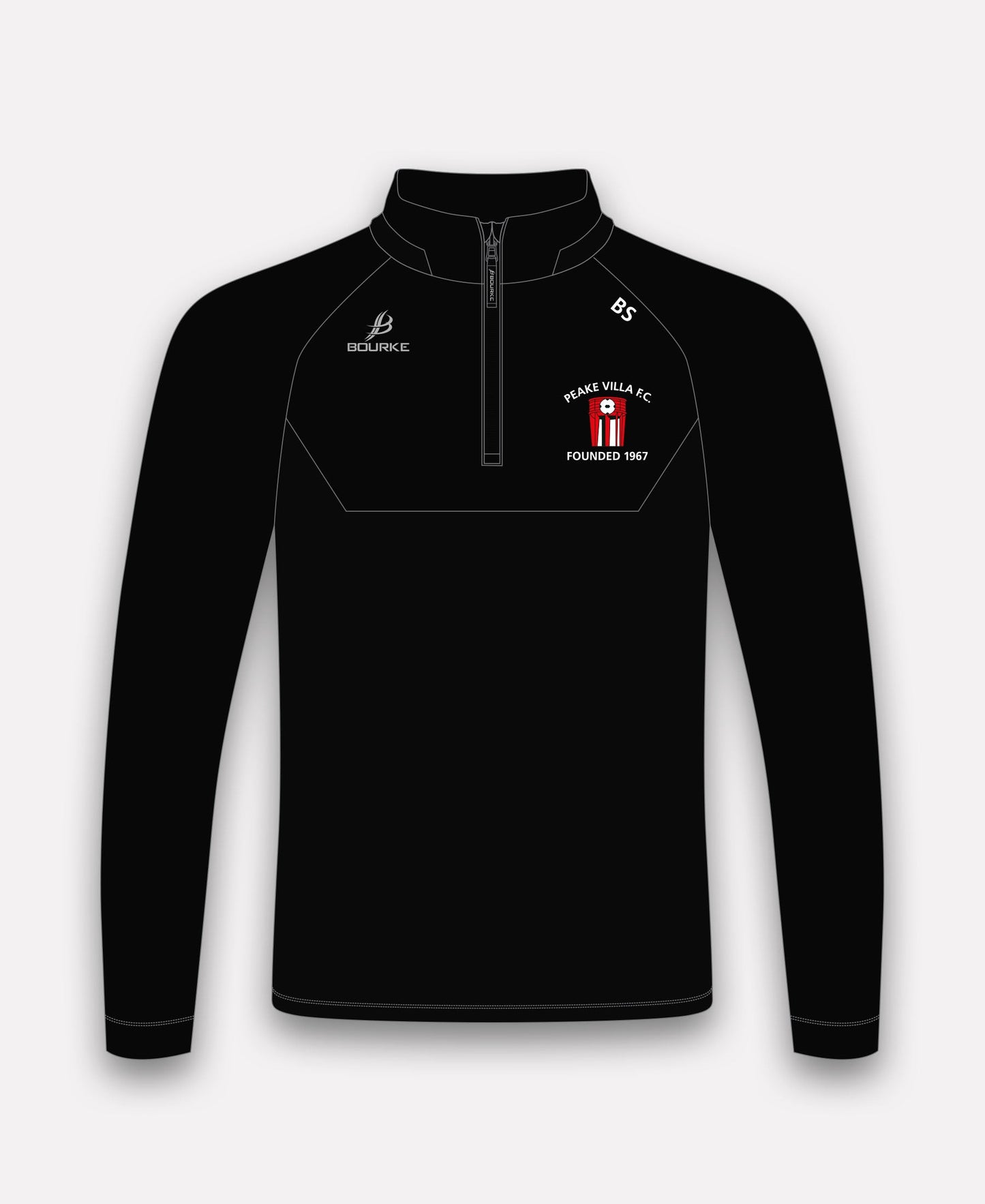 Peake Villa FC BARR Half Zip (Black)