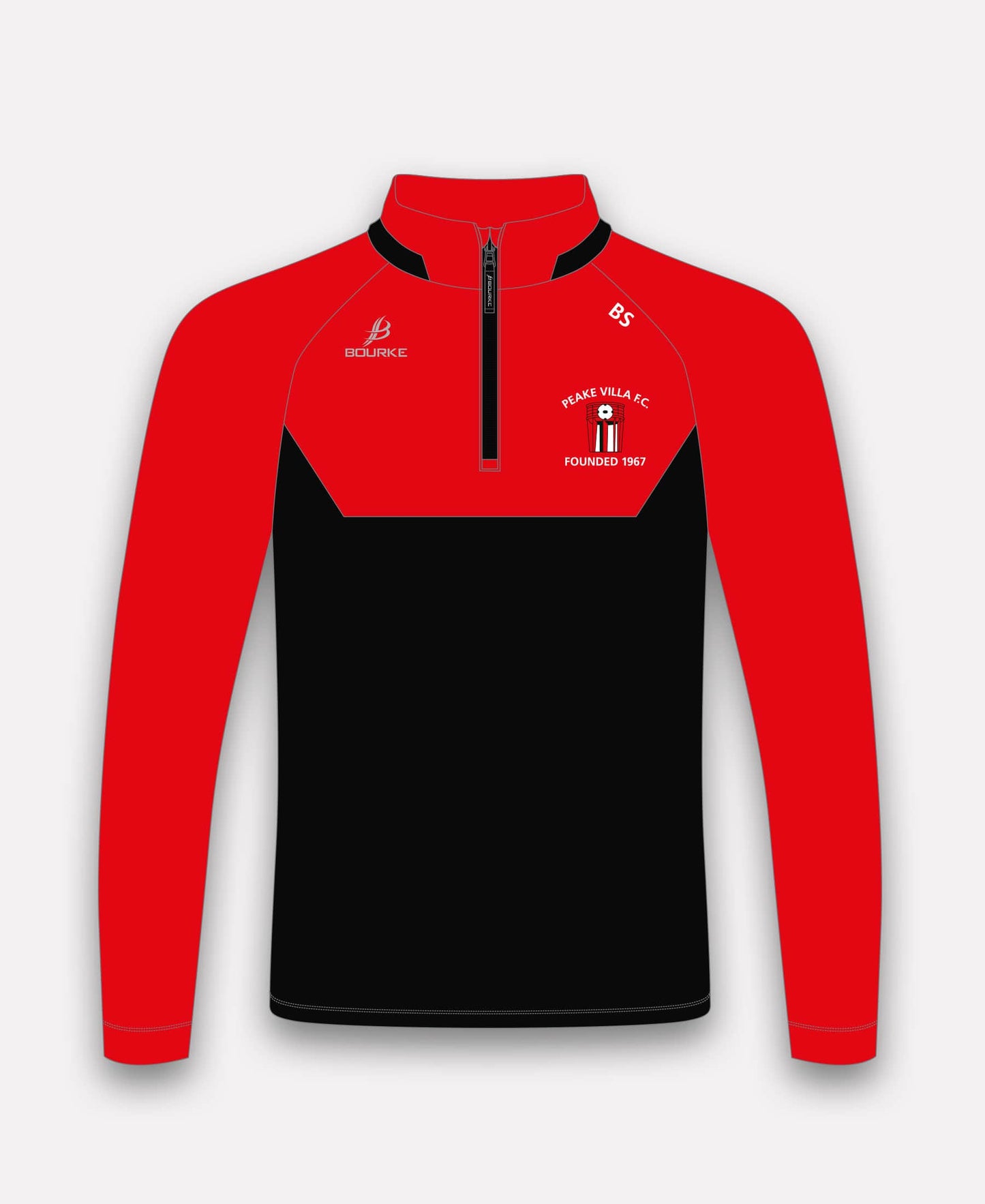 Peake Villa FC BARR Half Zip (Black/Red)