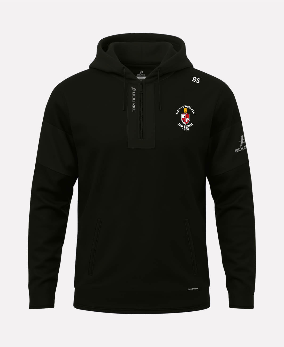 Sarsfields GAA Belfast TEASRA Half Zip Hoodie (Black)