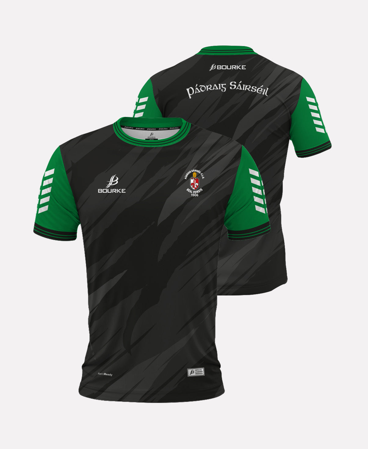 Sarsfields GAA Belfast Training Jersey 2025/26 (Black/Green)