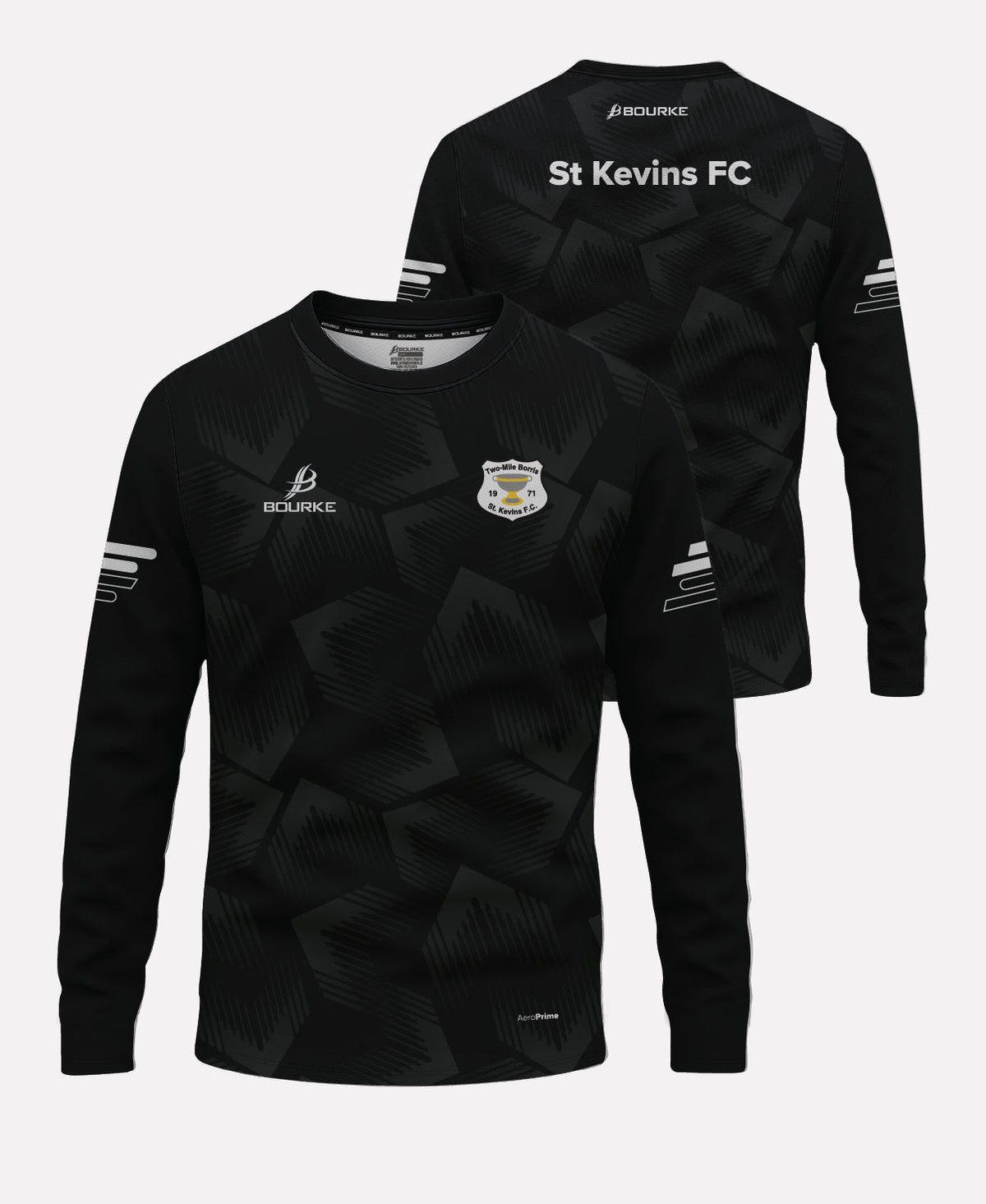 Two Mile Borris St Kevins FC Warm Up Crew Neck 26/27 (Black/White)
