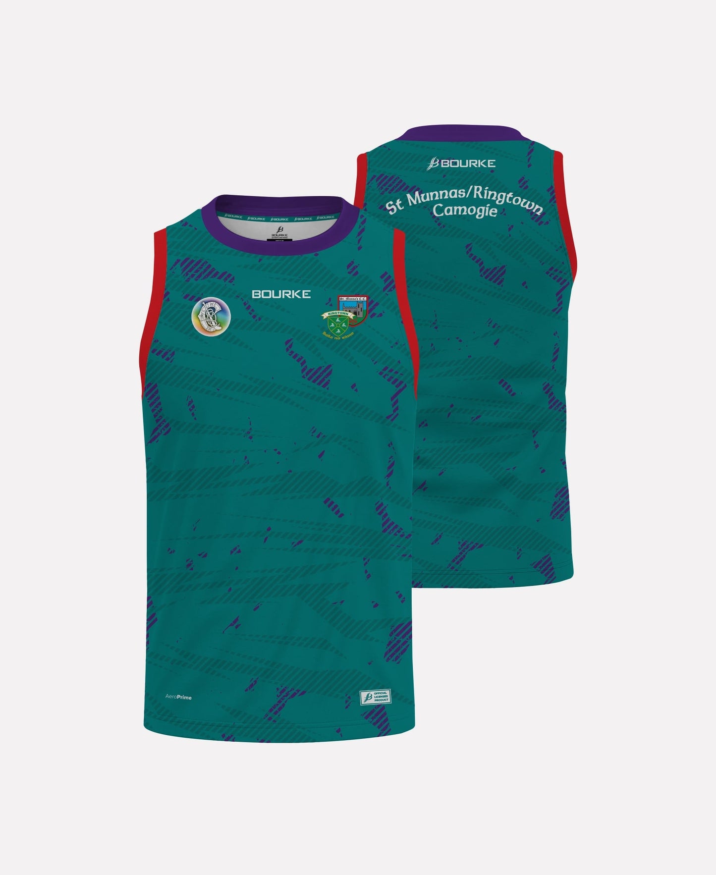 St Munnas-Ringtown Camogie Singlet 2025/26 (Teal/Navy/Red)