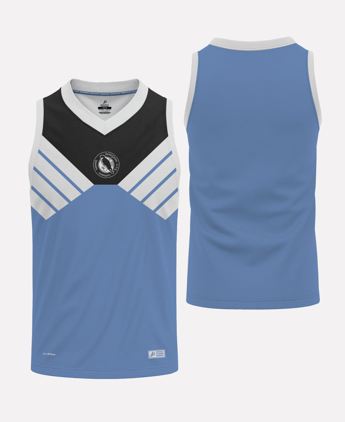 St Peregrines GAA Singlet (Sky Blue/Black/White)