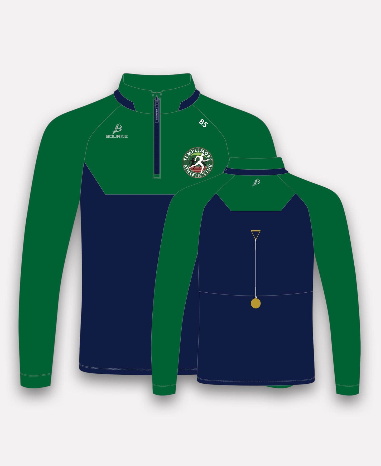 Templemore AC HAMMER THROW BARR Half Zip (Navy/Green)