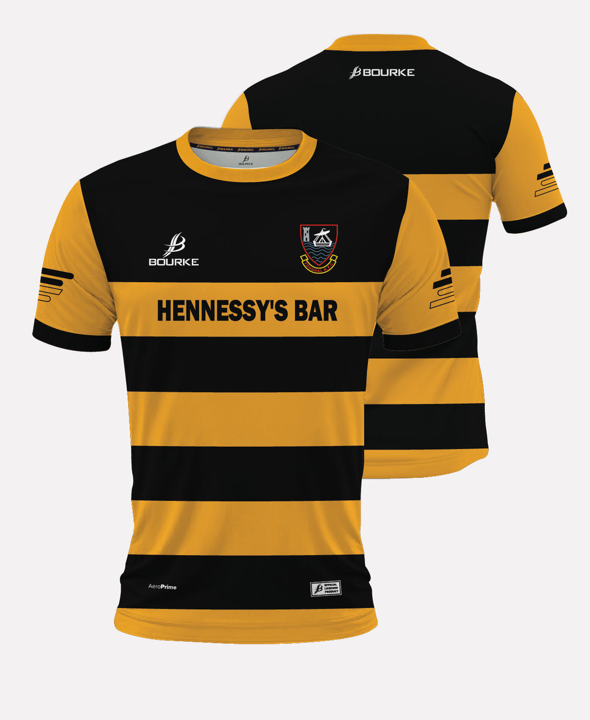 Youghal RFC MATCH Jersey 26/27 (Black/Amber Hoops)