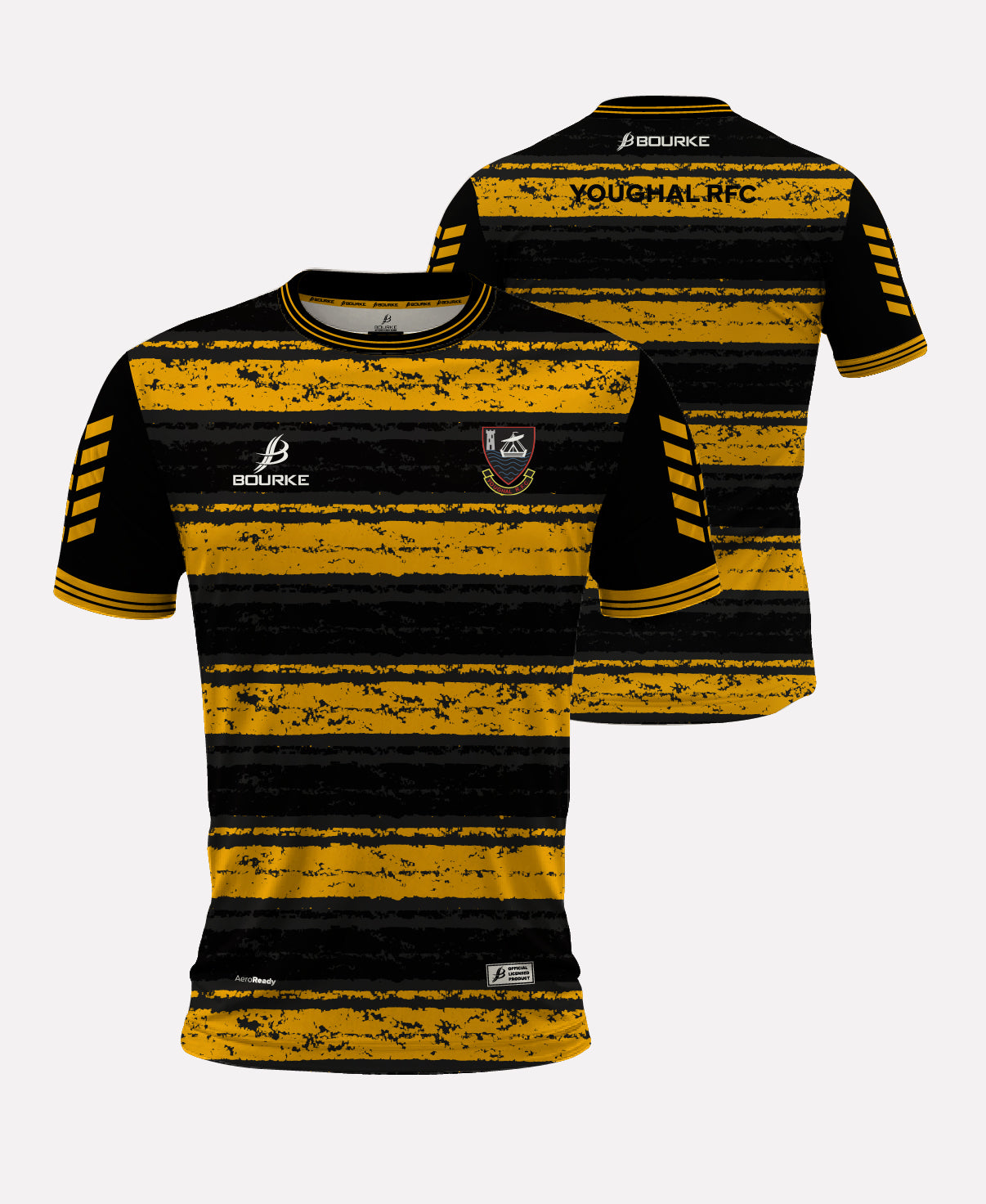 Youghal RFC MATCH Jersey (Black/Amber Hoops)
