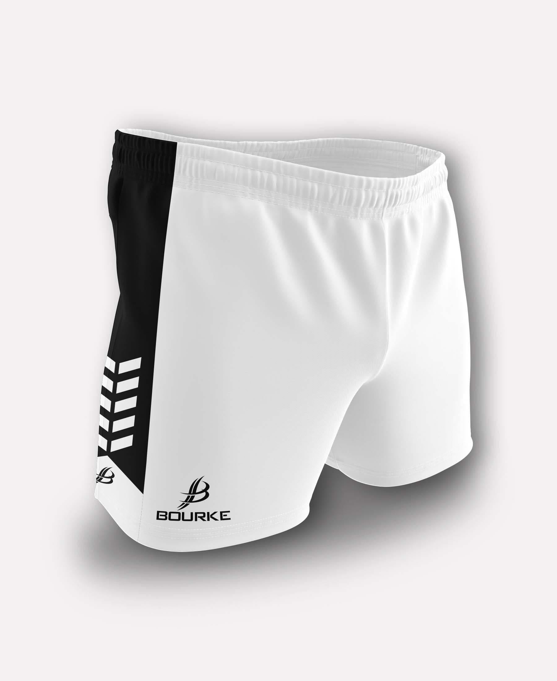Chevron Adult Shorts (White/Black) - Bourke Sports Limited