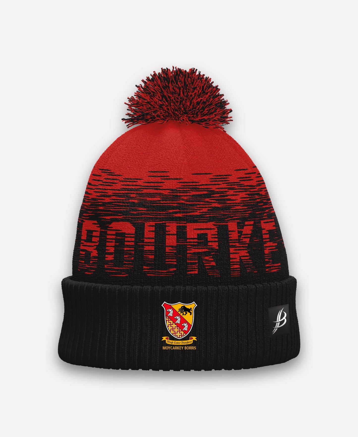 Moycarkey Borris GAA TACA Fleece Lined Bobble Hat (Red/Black)
