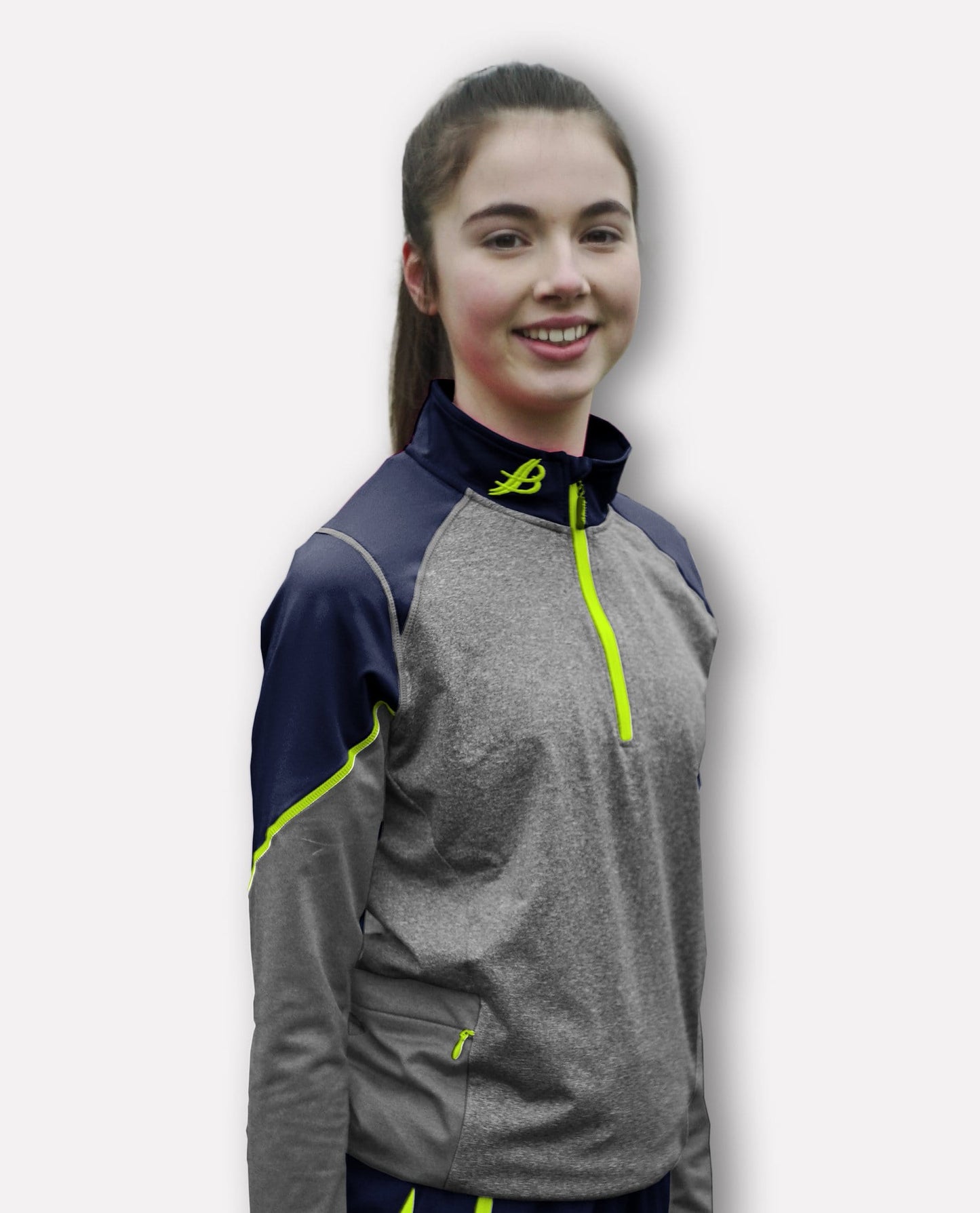 ULTRA Kids Half Zip (Grey/Navy/Luminous)