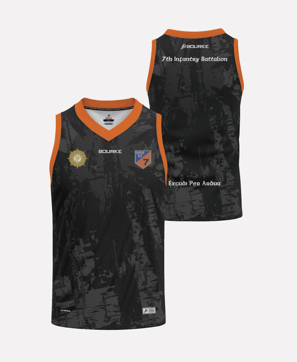 7th Infantry Battalion Singlet (Black/Orange)