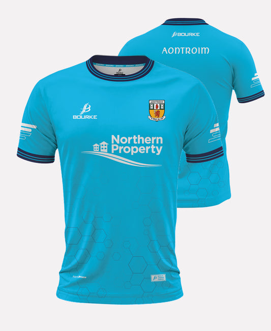 Antrim LGFA Training Jersey (Cyan/Navy/White)