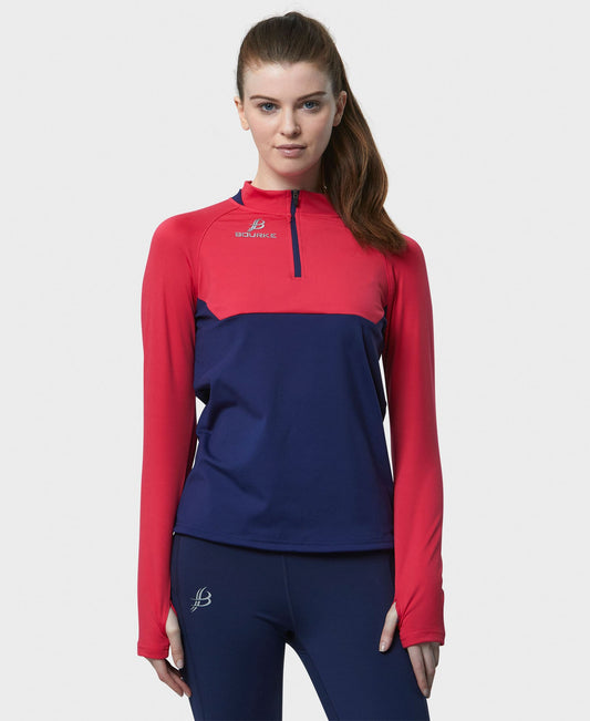 BARR Adult Half Zip (Navy/Pink)