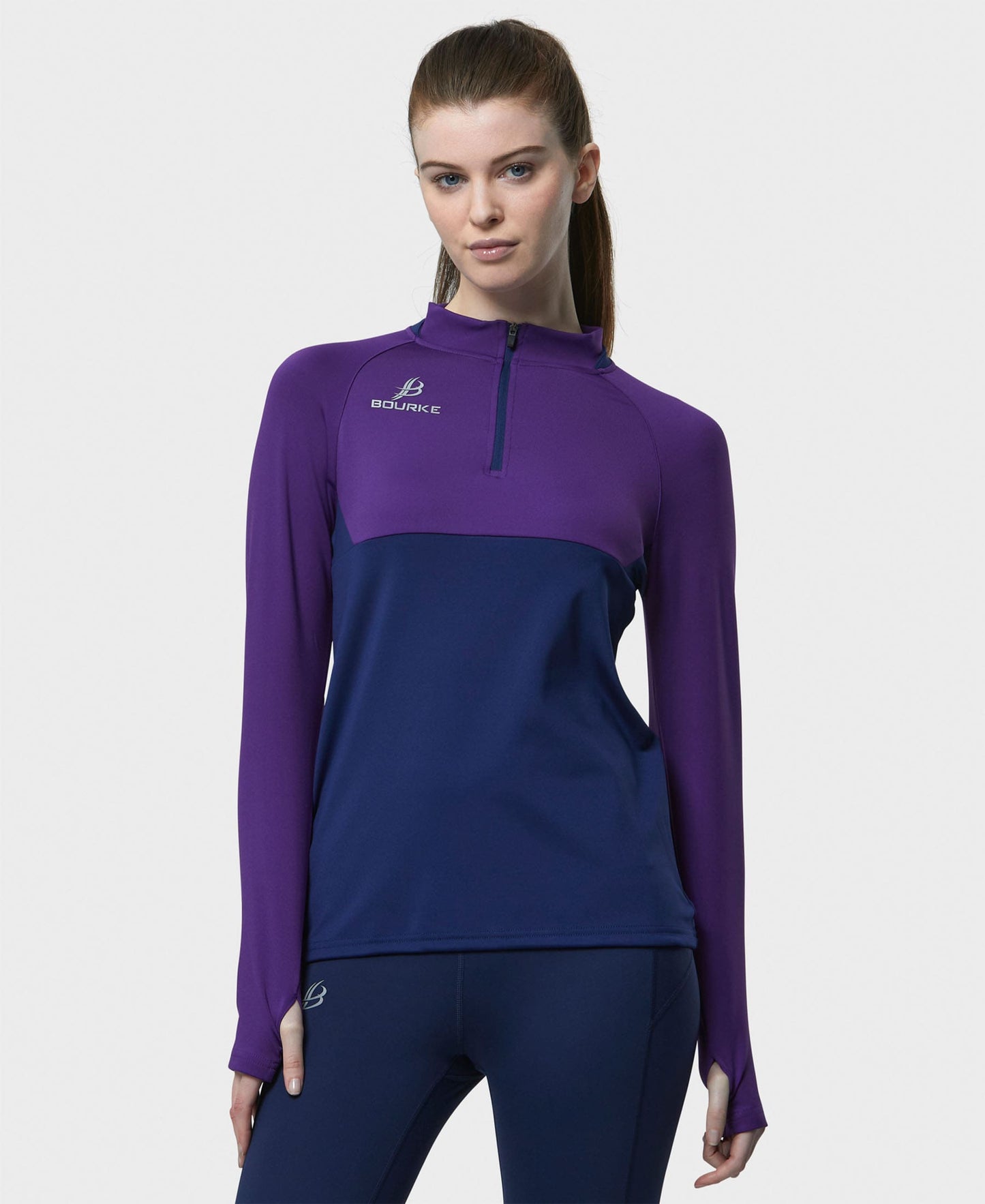 BARR Adult Half Zip (Navy/Purple)