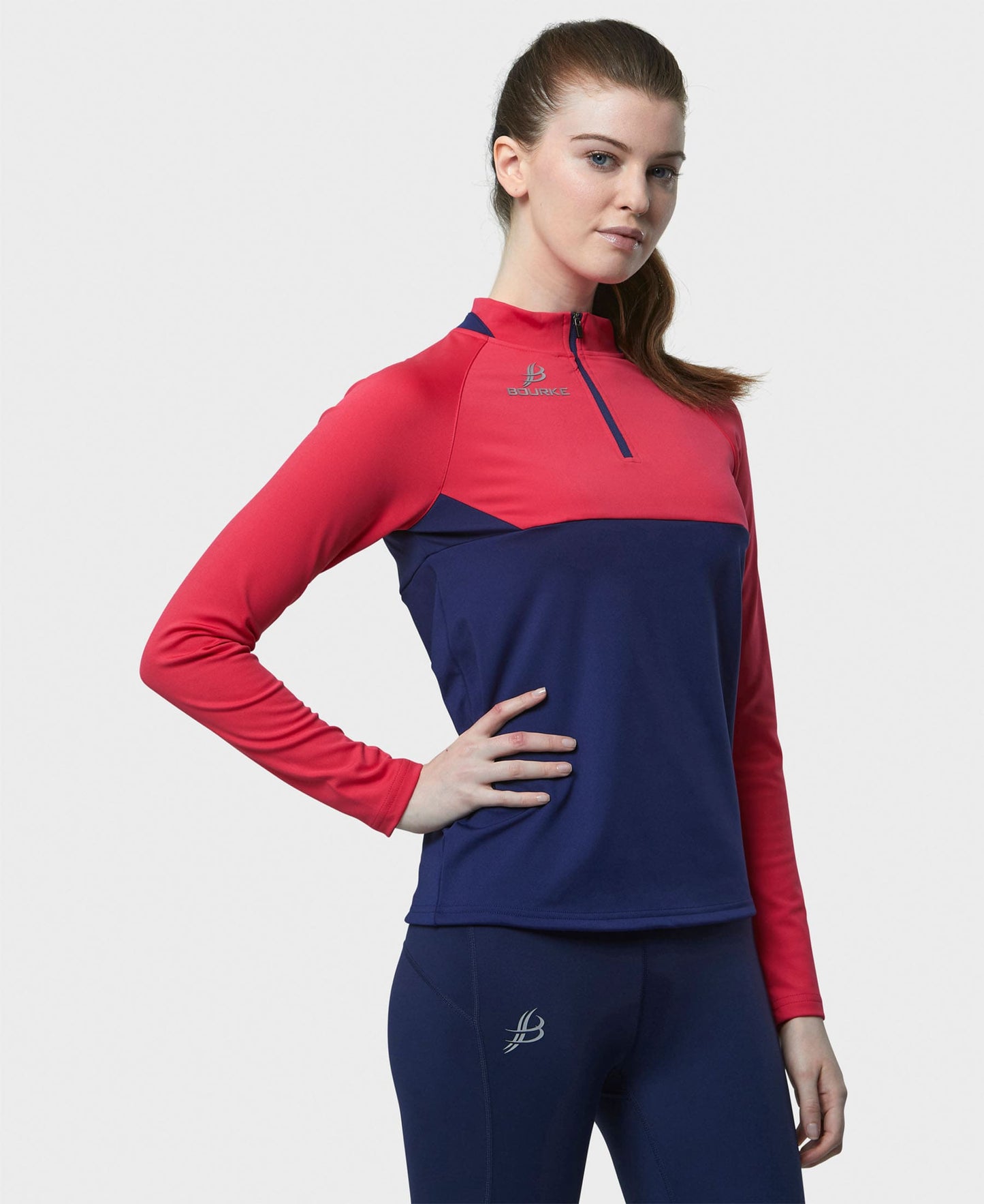 BARR Adult Half Zip (Navy/Pink)