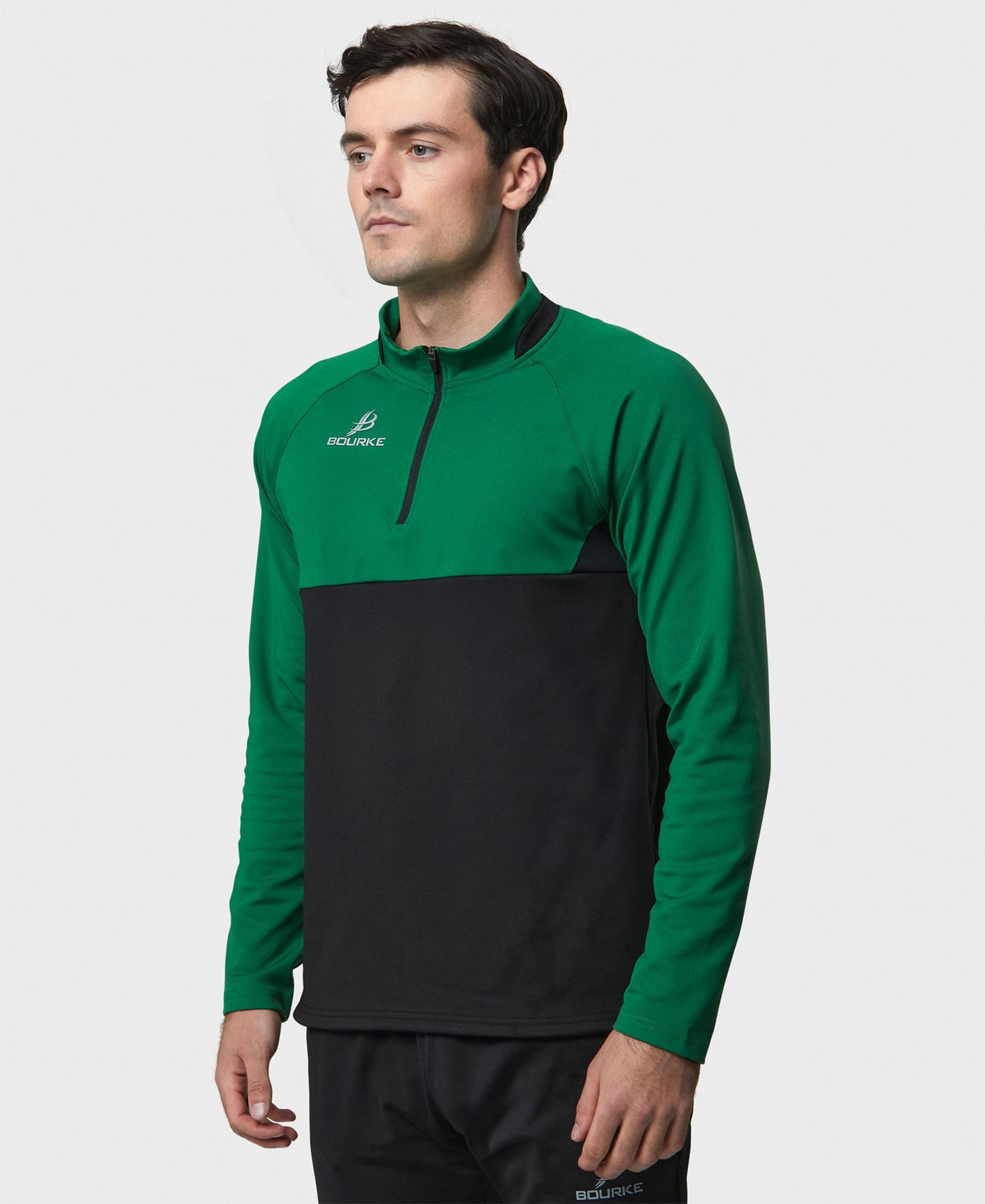 BARR Adult Half Zip (Black/Green)