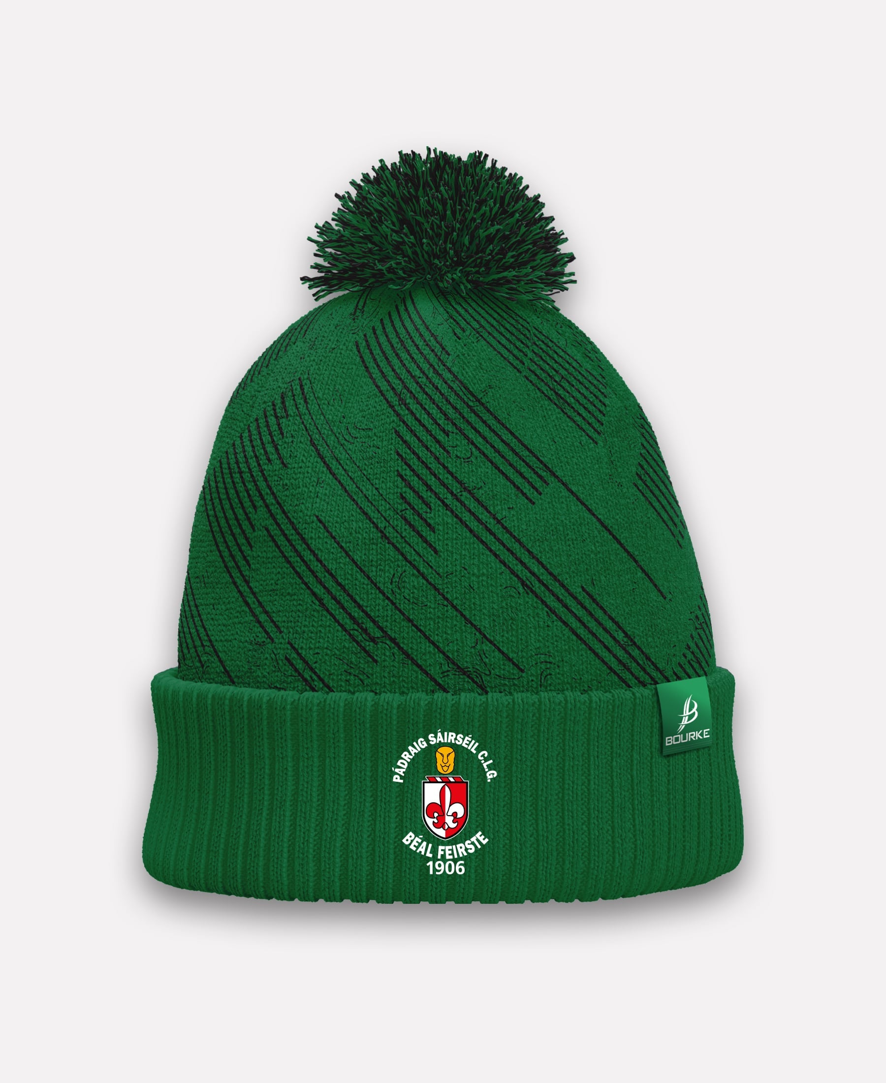 Sarsfields GAA Belfast BARR Bobble Hat (Green/Black)