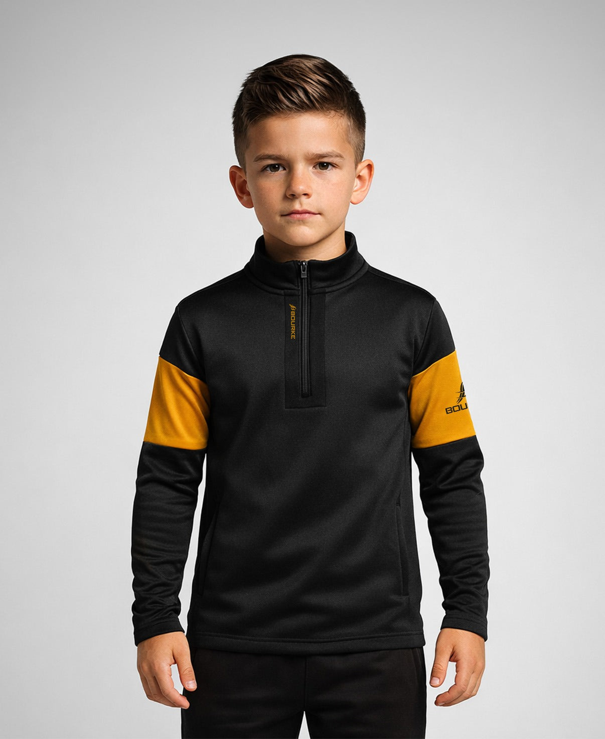 TEASRA Kids Half Zip (Black/Amber)