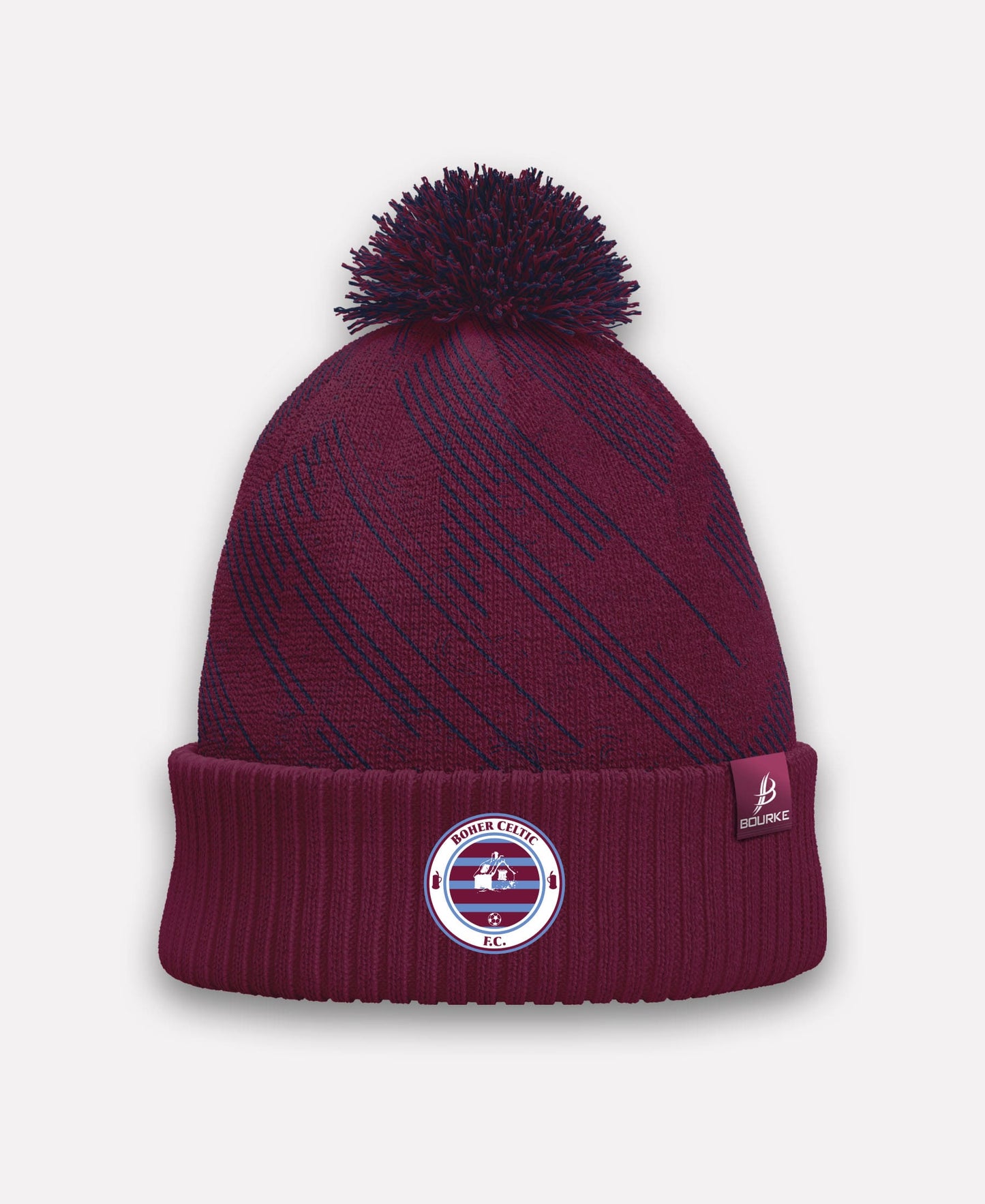 Boher Celtic FC BARR Bobble Hat (Navy/Maroon)