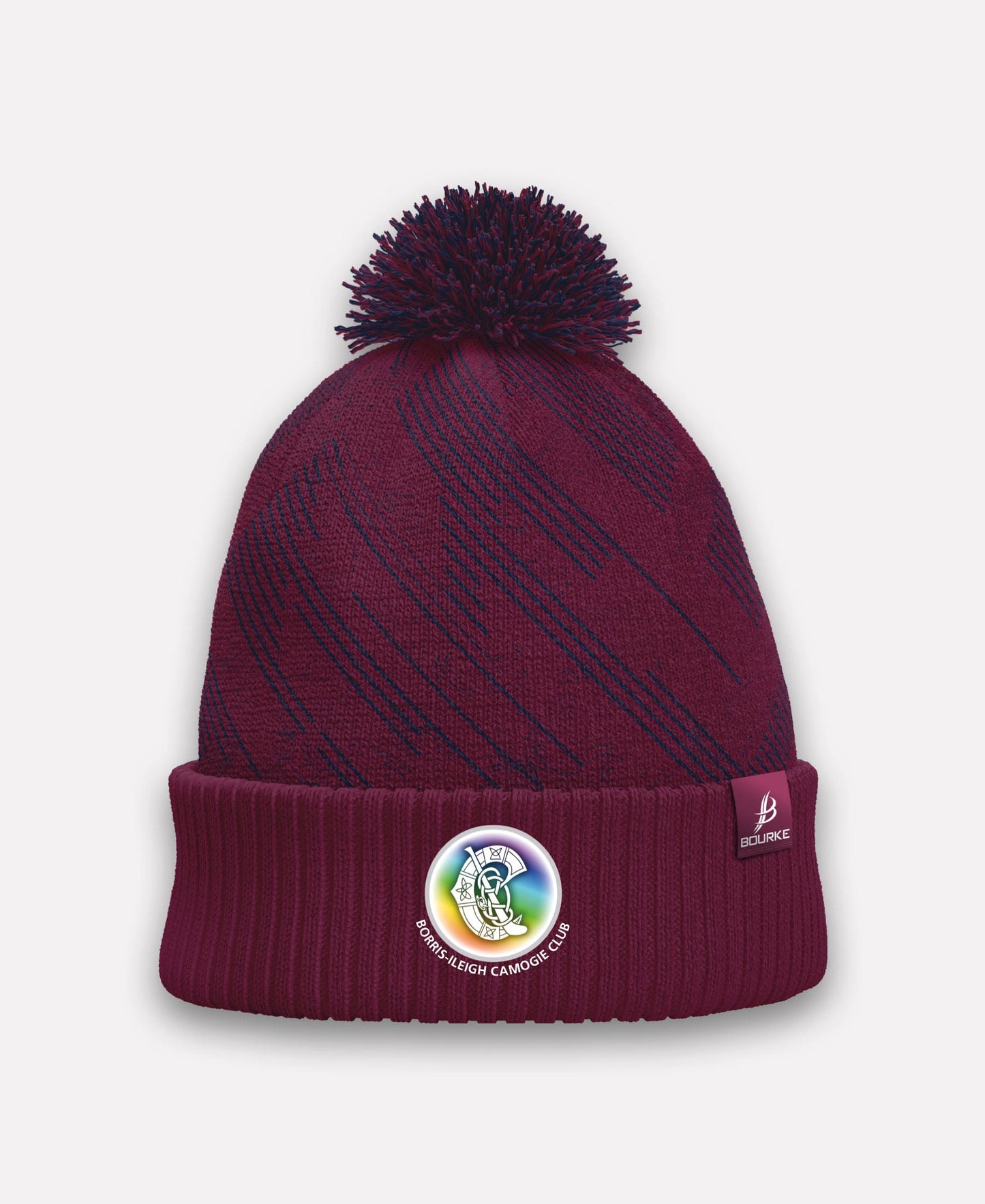 Borris-Ileigh Camogie BARR Bobble Hat (Navy/Maroon)