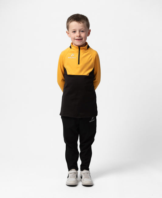 BARR Kids Half Zip (Black/Amber)