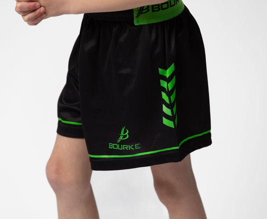 BARR Kids Shorts Black/Flo Green