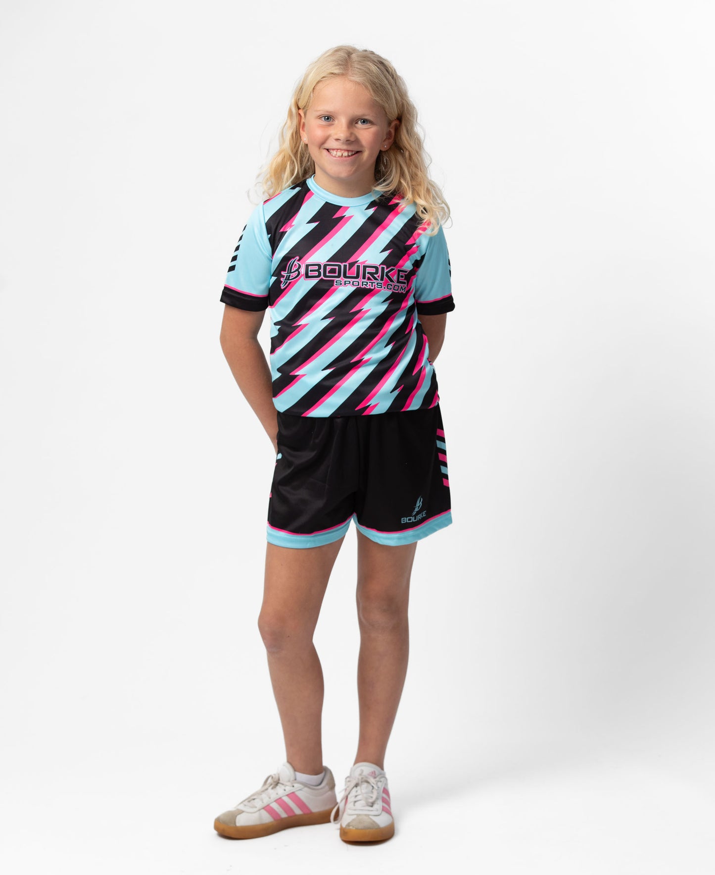 BARR Kids Jersey Cyan/Black/Pink