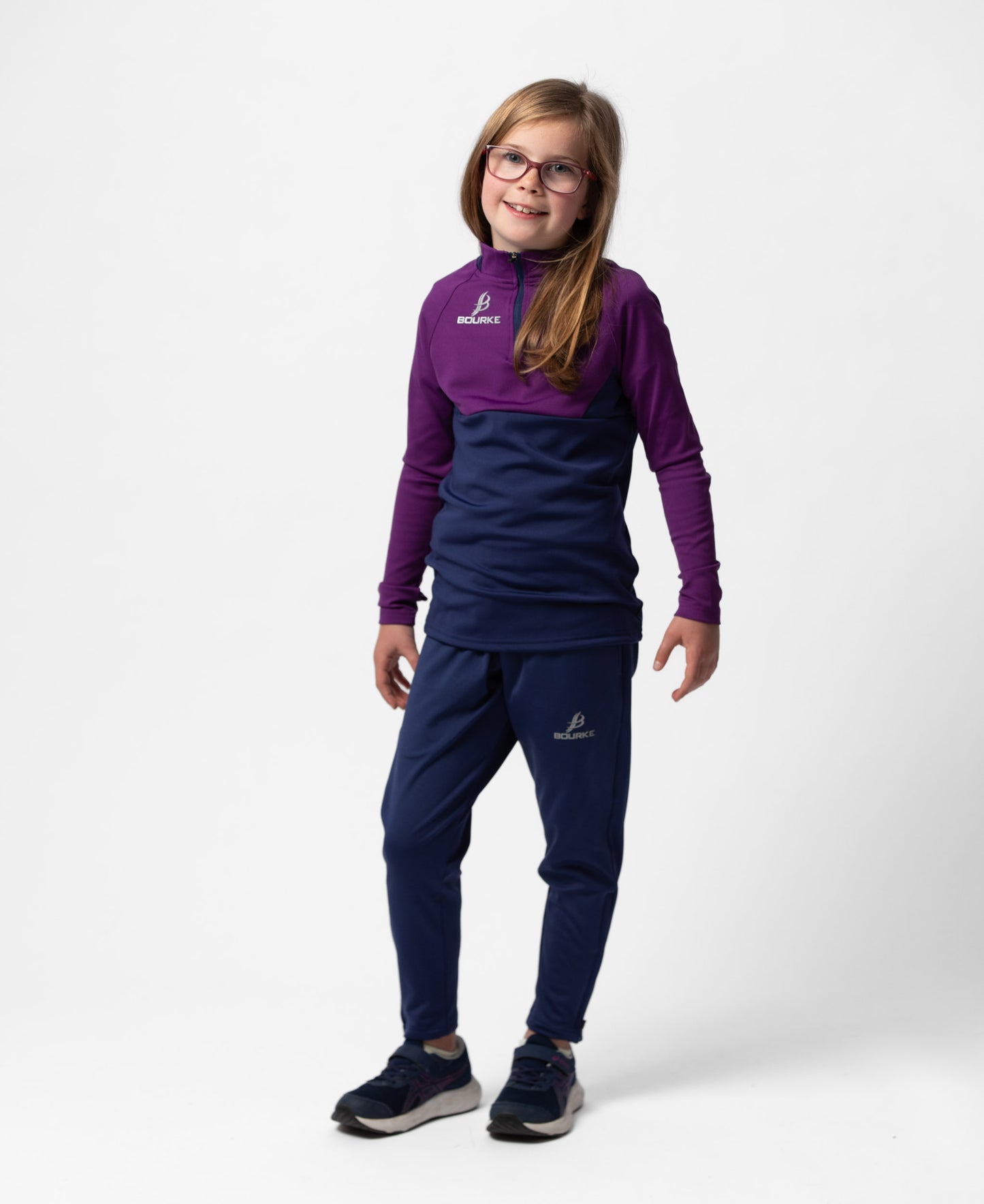 BARR Kids Half Zip (Navy/Purple)