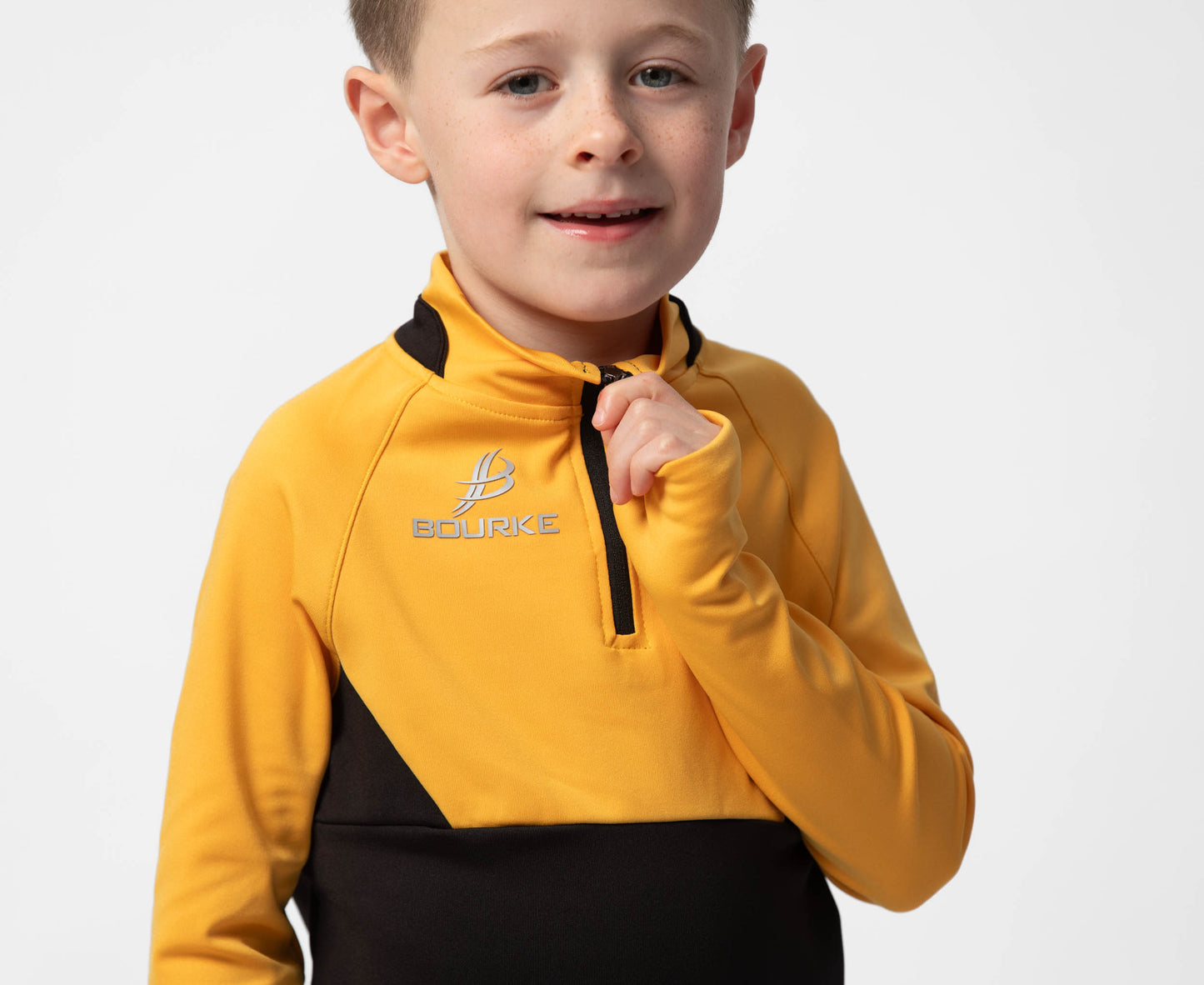 BARR Kids Half Zip (Black/Amber)