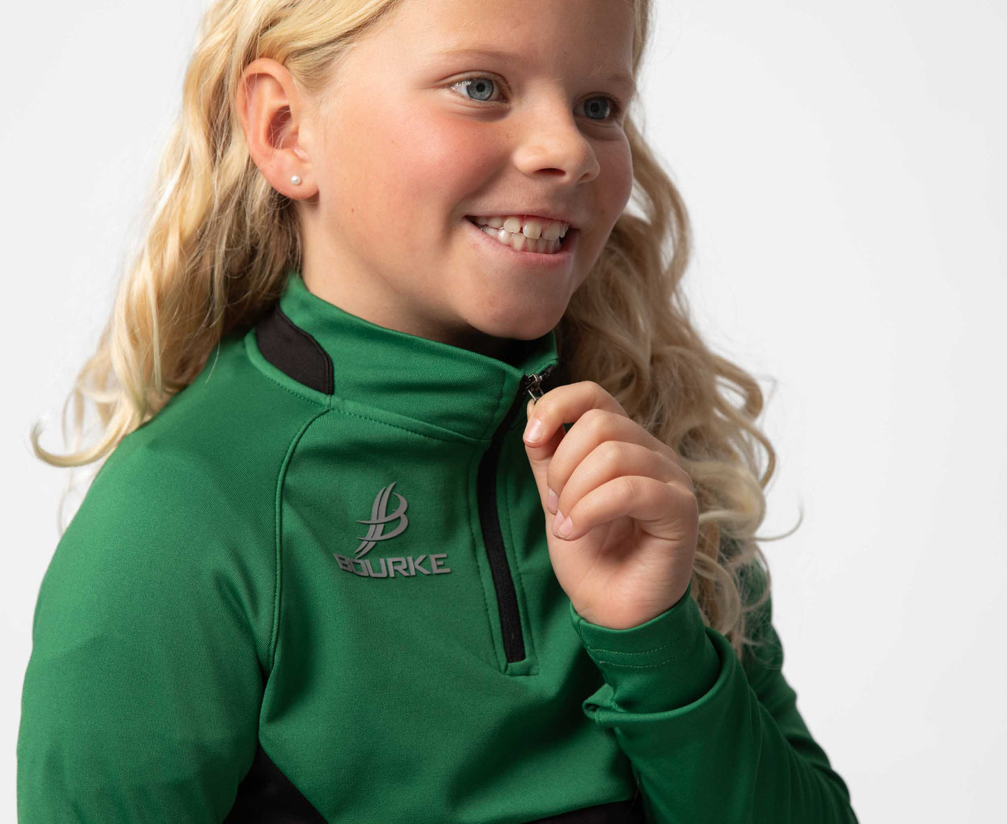 BARR Kids Half Zip (Black/Green)