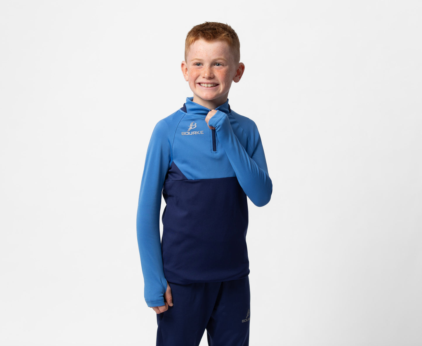 BARR Kids Half Zip (Navy/Sky)