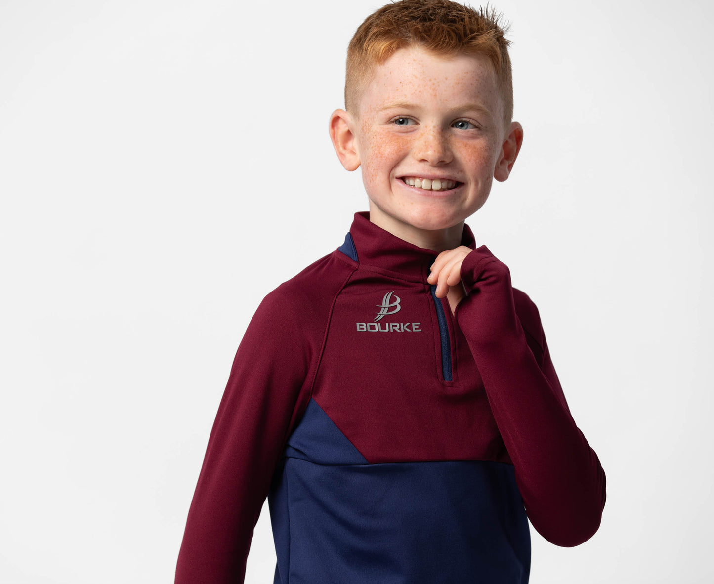 BARR Kids Half Zip (Navy/Maroon)