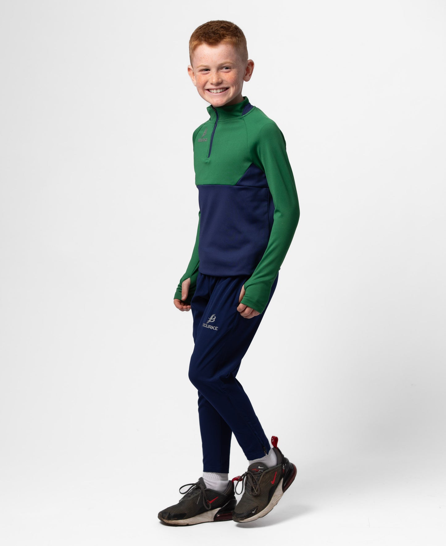 BARR Kids Half Zip (Navy/Green)