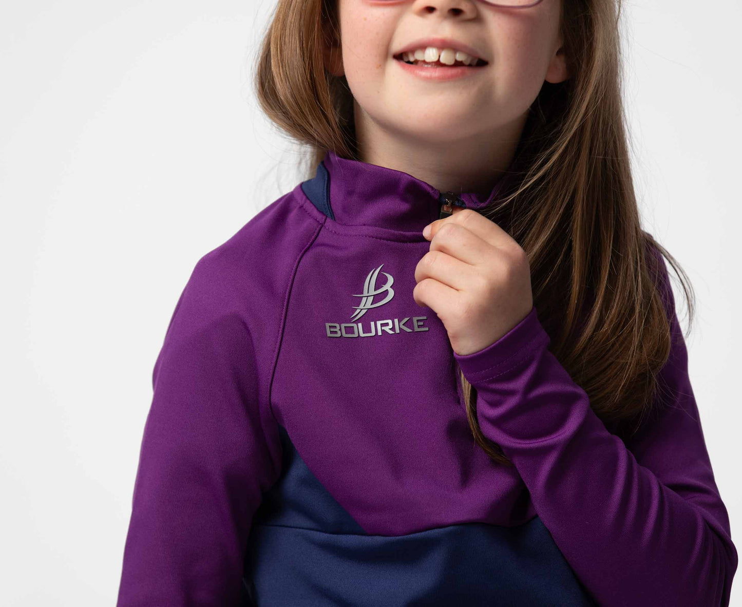 BARR Kids Half Zip (Navy/Purple)