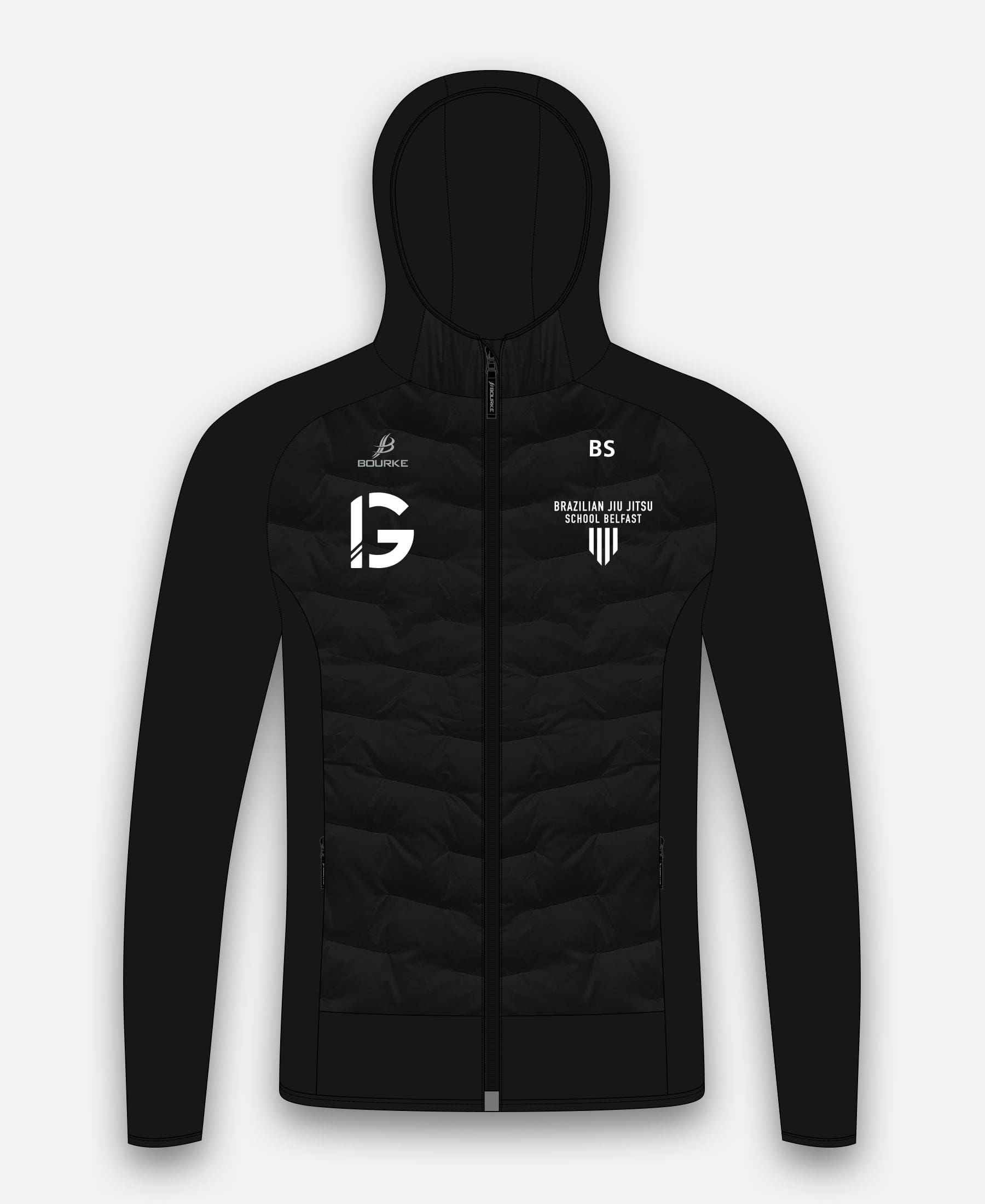 Brazilian Jiu Jitsu Belfast Croga Ladies Hybrid Jacket (Black)