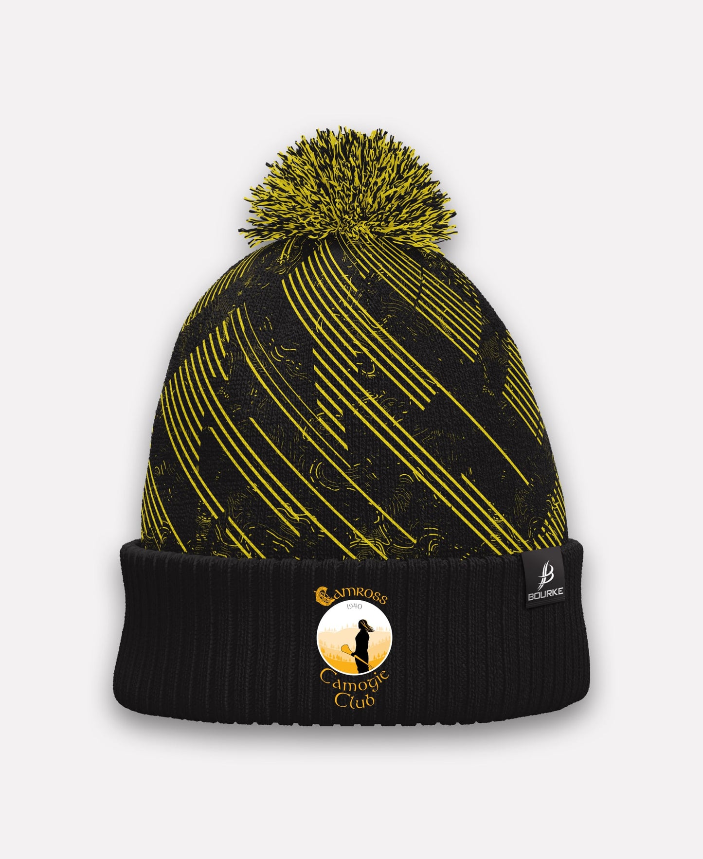 Camross Camogie BARR Bobble Hat (Black/Amber)