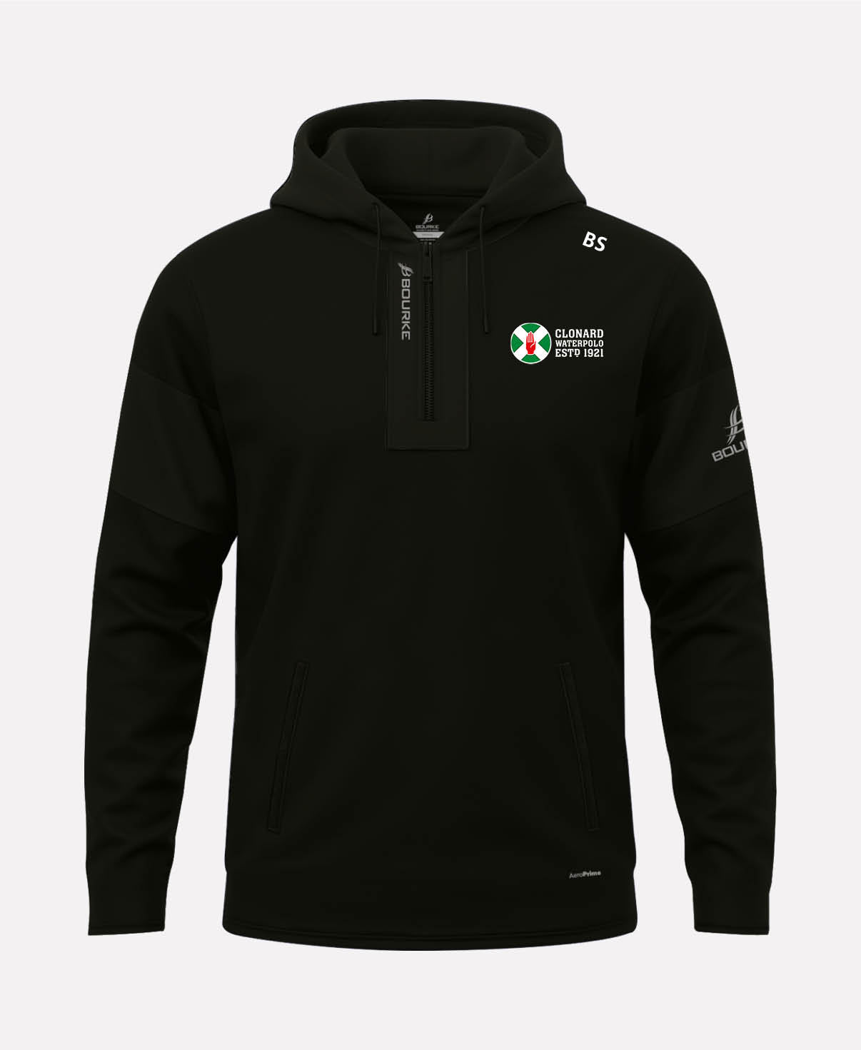 Clonard Waterpolo TEASRA Half Zip Hoodie (Black)