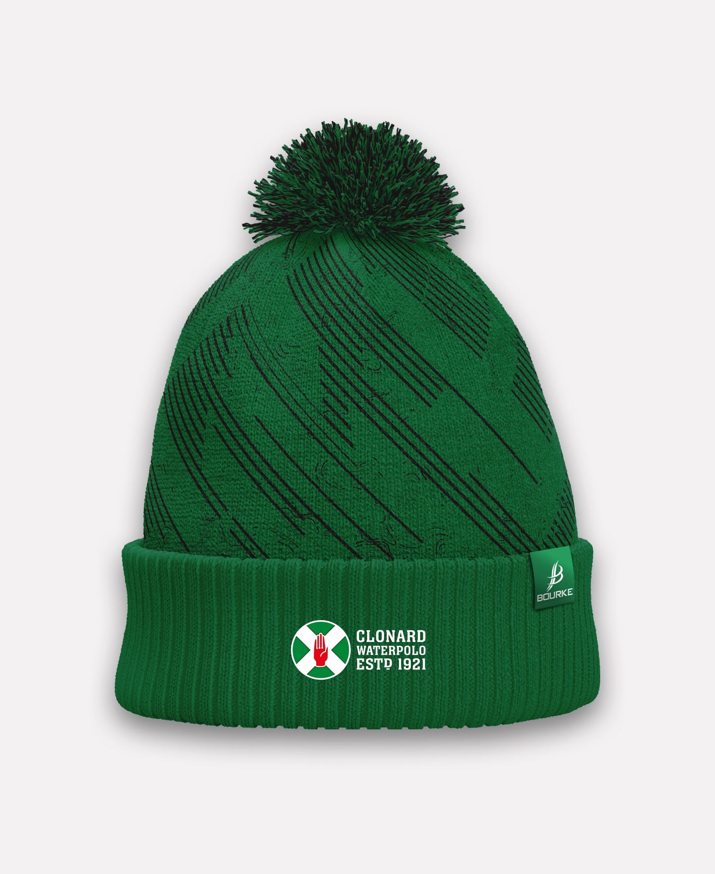 Clonard Waterpolo BARR Bobble Hat (Green/Black)