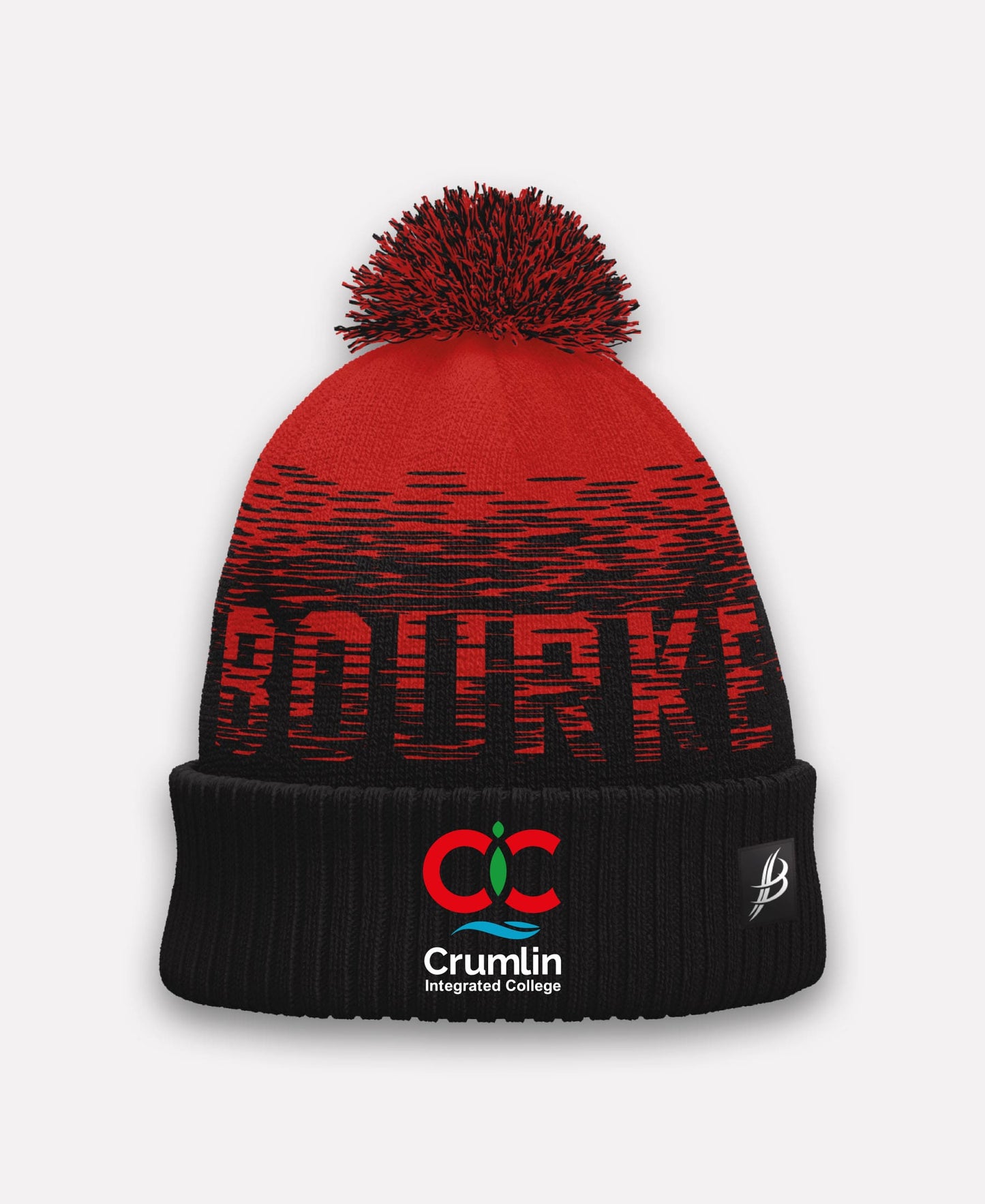 Crumlin Integrated College TACA Fleece Lined Bobble Hat (Red/Black)