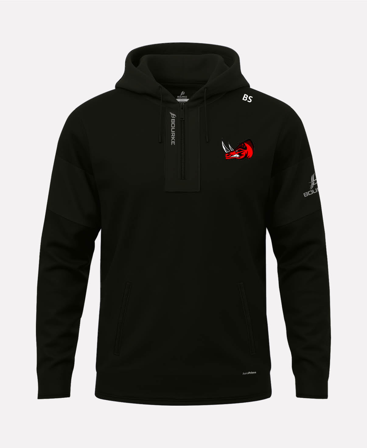 D15 Rhinos TEASRA Half Zip Hoodie (Black)