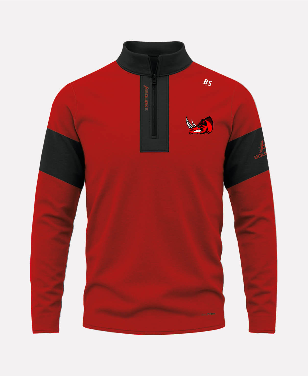 D15 Rhinos TEASRA Half Zip (Black/Red))
