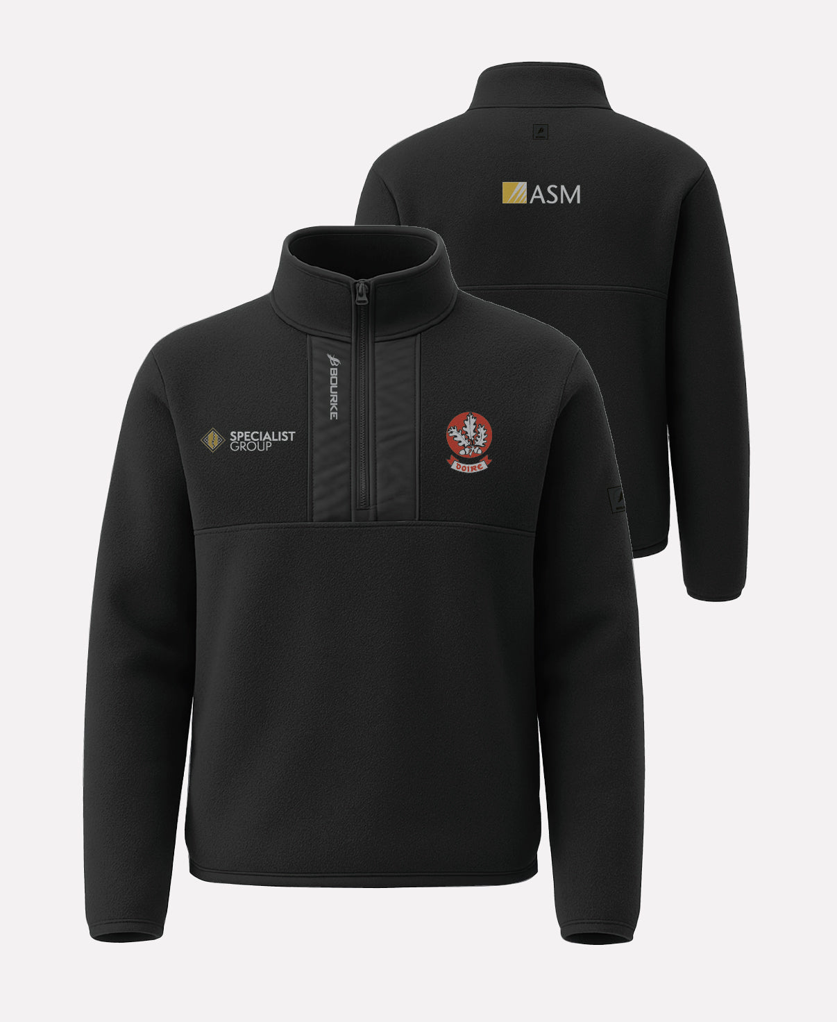 Derry Camogie TEASRA Half Zip Fleece (Black)
