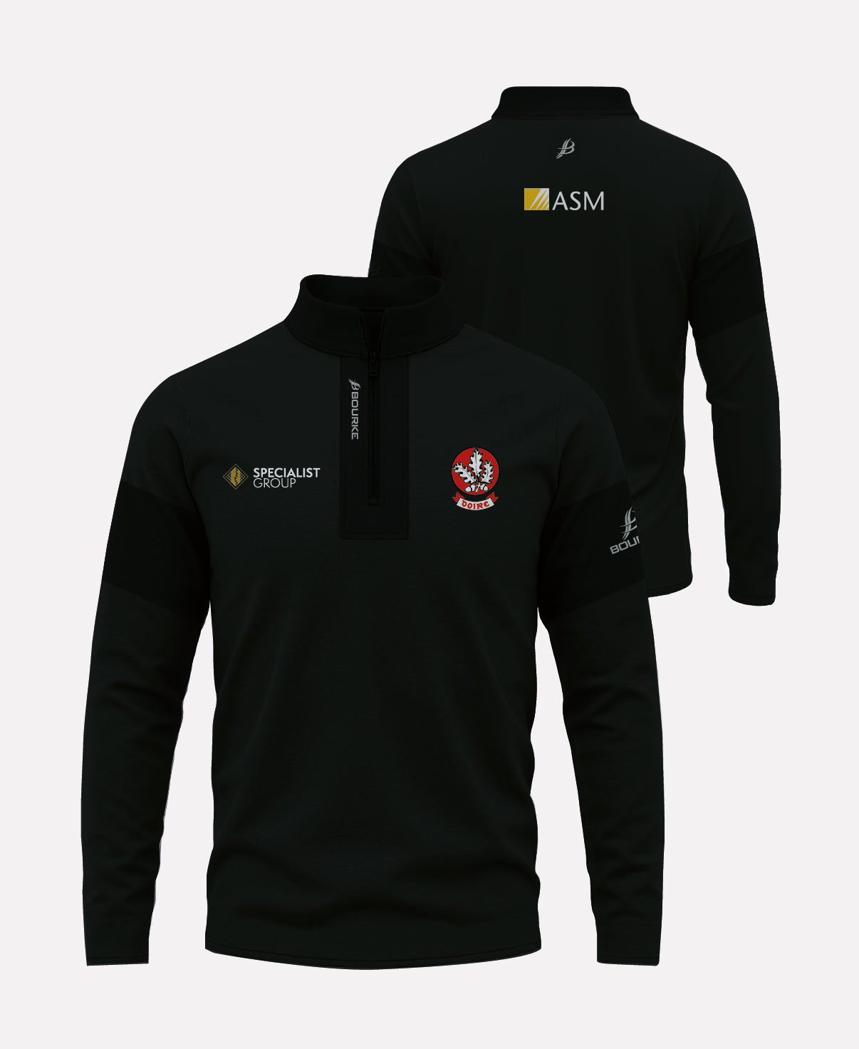 Derry Camogie TEASRA Half Zip (Black)
